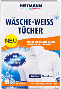 Heitmann skalbinių servetėlės baltiems audiniams, apsauga nuo papilkėjimo 15vnt